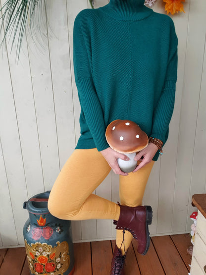 Strick Leggings Strickschick Gelb