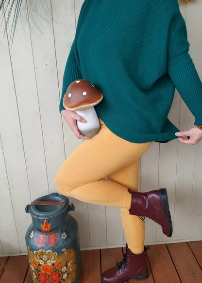 Strick Leggings Strickschick Gelb