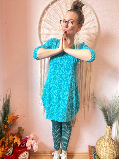 Ballonkleid Blütenjung Ozeanblau