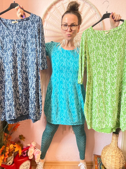 Ballonkleid Blütenjung Ozeanblau
