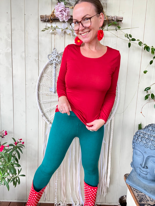 Strick Leggings Strickschick Grün