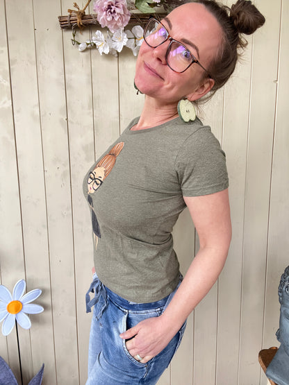 Edelmädel Shirt  Frollein Käthe zart meliert Olive