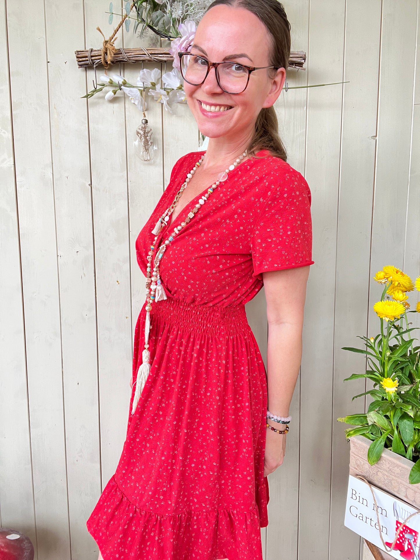 Kleid Blumenkuß Rot