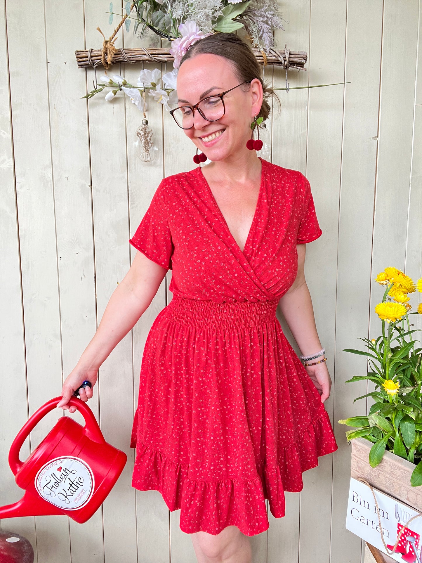 Kleid Blumenkuß Rot