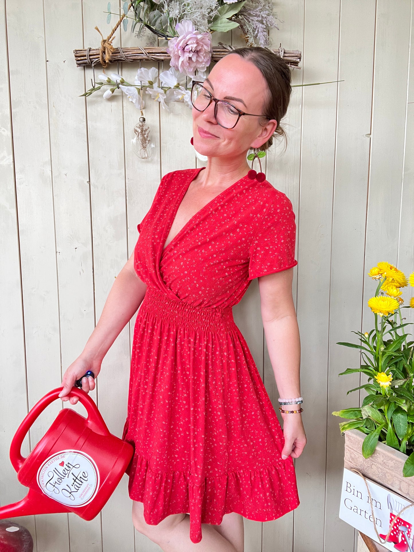 Kleid Blumenkuß Rot