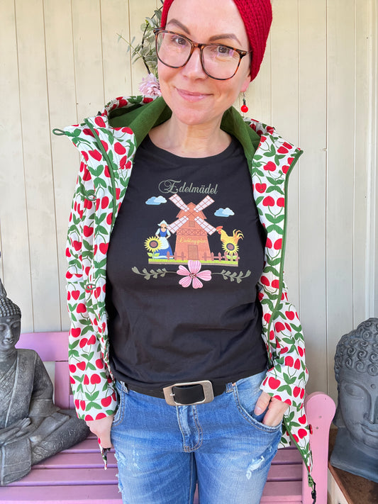 Shirt Windmühlen Lieblingsplatz Edelmädel Shirt  - Ladies Organic Shirt