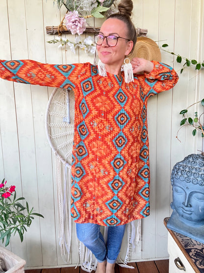 Kleid Swing Swing Ethno Mix Orange