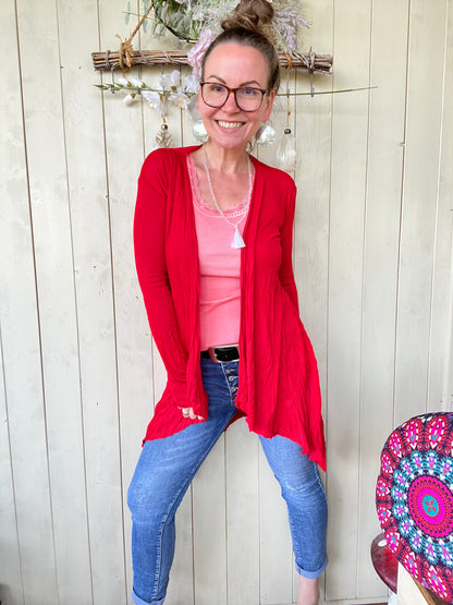 Strickjacke Zart besaitet Rot