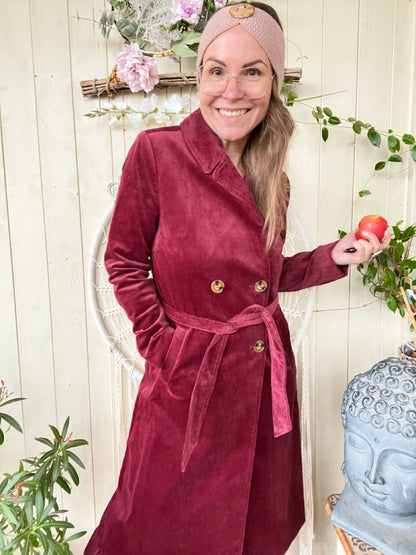 Cord Mantel Cordula Beeren Rot - FROLLEIN KÄTHE Shop