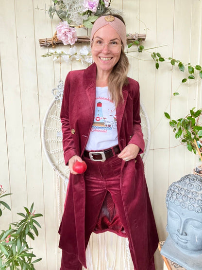 Cord Mantel Cordula Beeren Rot - FROLLEIN KÄTHE Shop