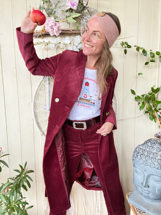 Cord Mantel Cordula Beeren Rot - FROLLEIN KÄTHE Shop