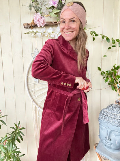 Cord Mantel Cordula Beeren Rot - FROLLEIN KÄTHE Shop