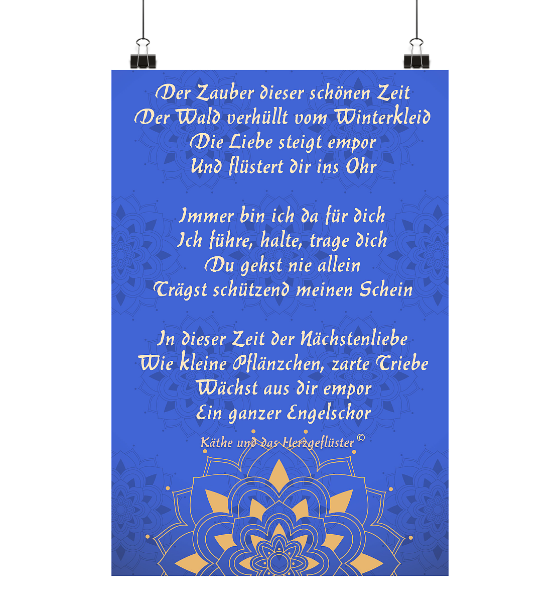 Gedicht Zauber von Käthe & das Herzgeflüster Poster Din A3 (hoch)