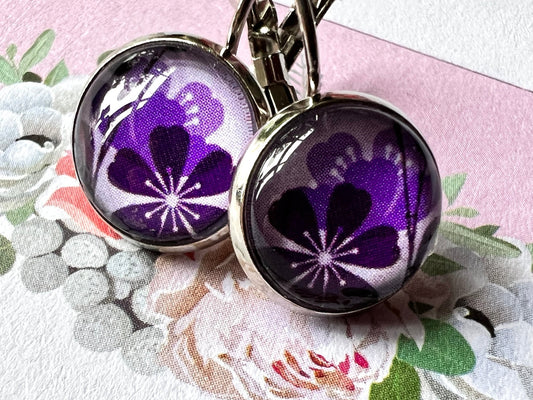 Kiki Ohrhänger Blümchen Lila - FROLLEIN KÄTHE Shop