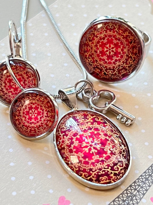 Kiki Ohrhänger Mandala Zauber Rot Orange - FROLLEIN KÄTHE Shop