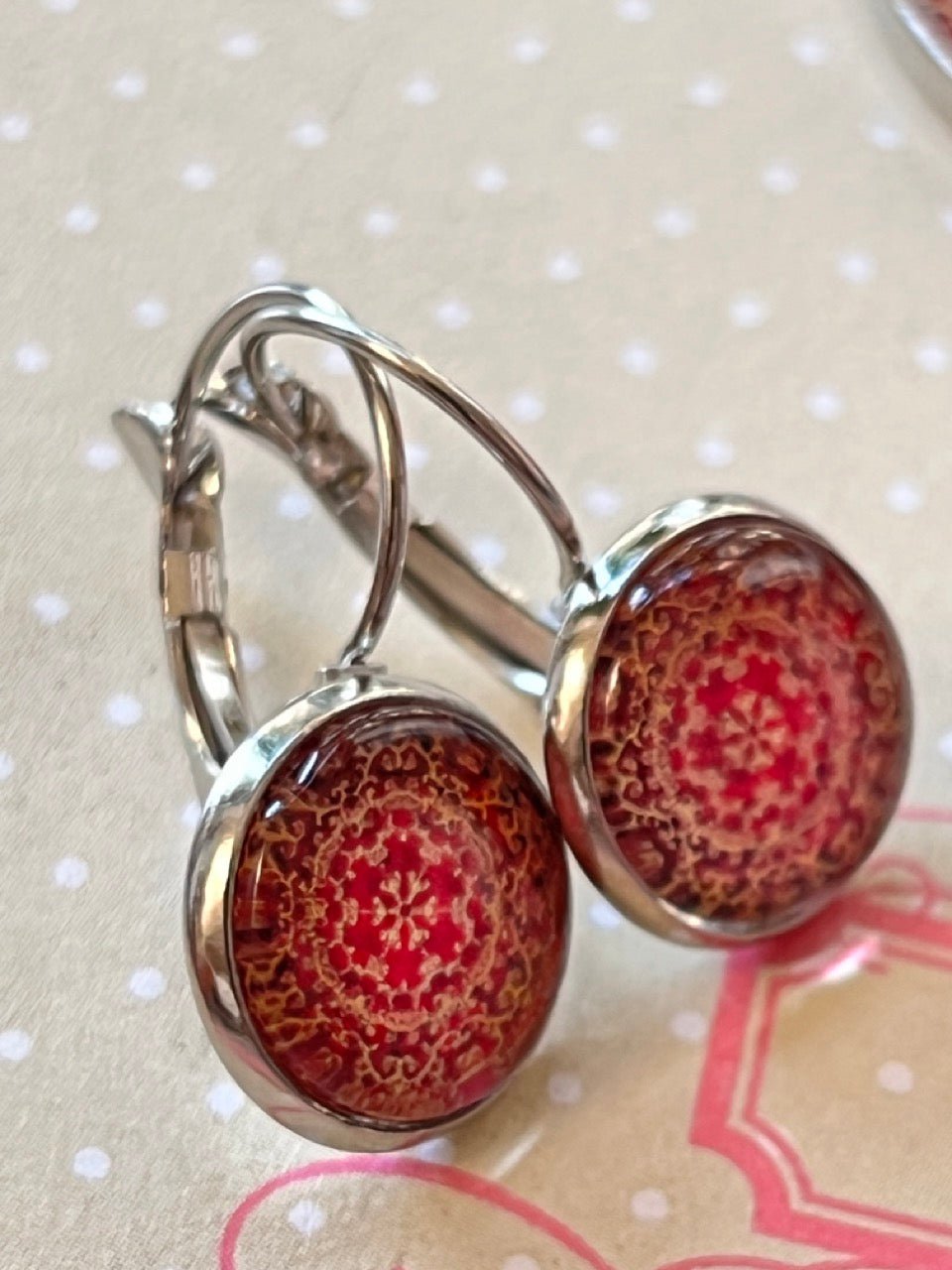 Kiki Ohrhänger Mandala Zauber Rot Orange - FROLLEIN KÄTHE Shop