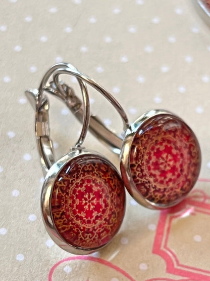 Kiki Ohrhänger Mandala Zauber Rot Orange - FROLLEIN KÄTHE Shop