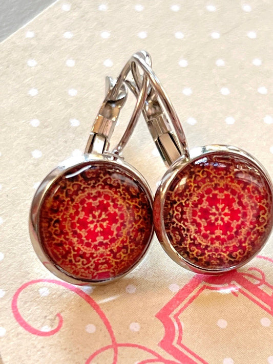 Kiki Ohrhänger Mandala Zauber Rot Orange - FROLLEIN KÄTHE Shop
