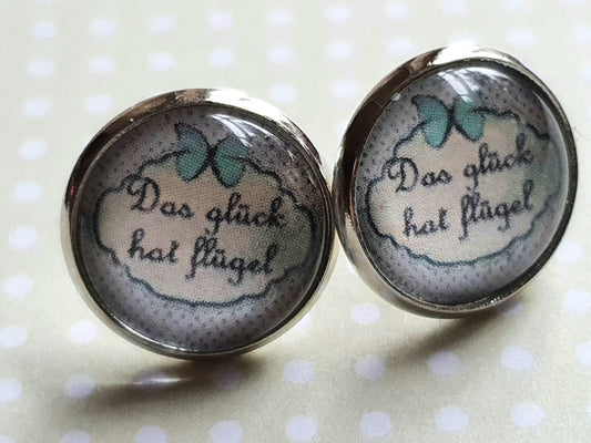 Kiki Ohrstecker Das Glück hat Flügel Blau - FROLLEIN KÄTHE Shop