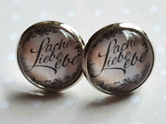 Kiki Ohrstecker Lache Liebe Lebe Beige - FROLLEIN KÄTHE Shop