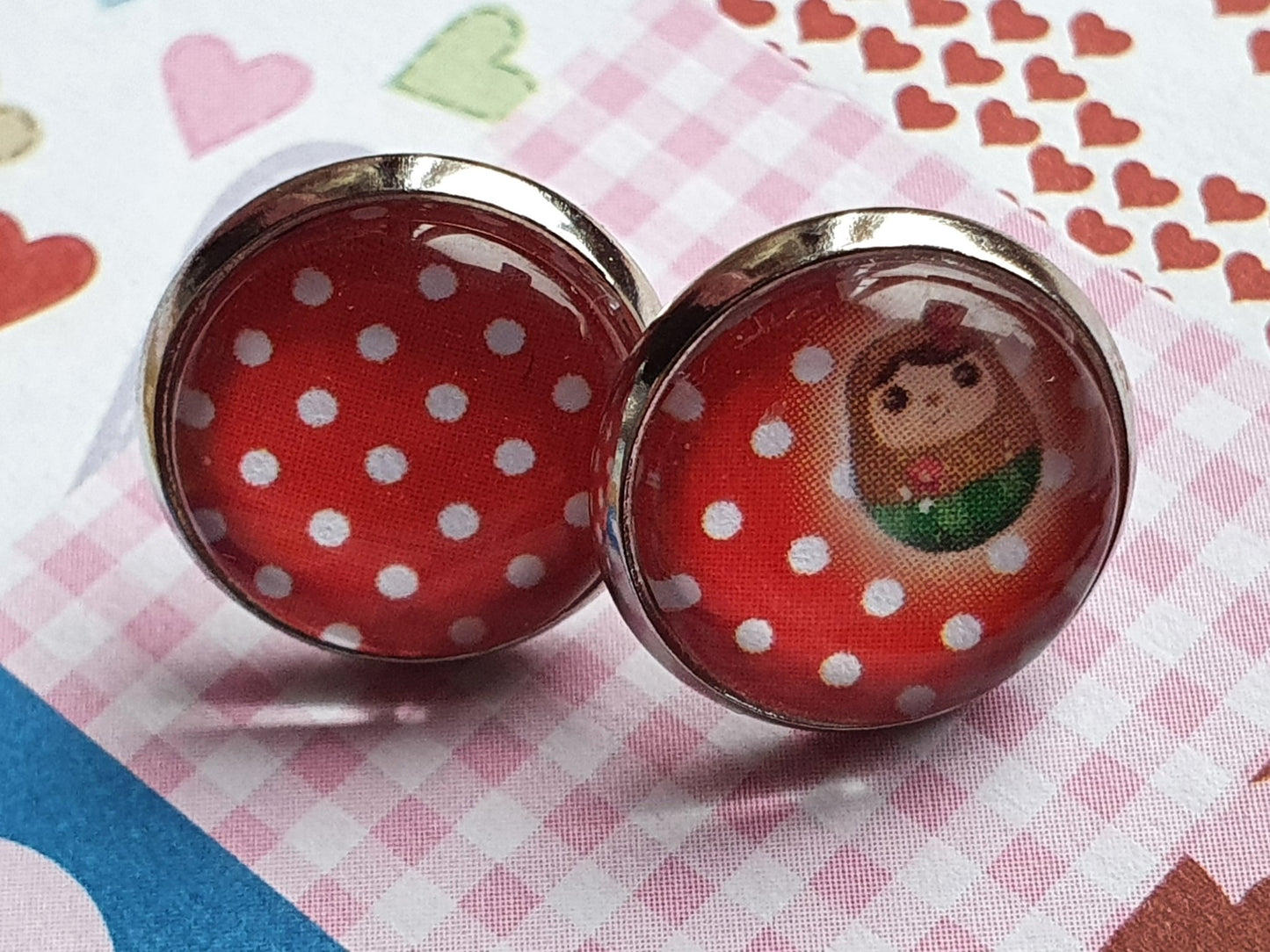 Kiki Ohrstecker Matroschka und Punkt - FROLLEIN KÄTHE Shop