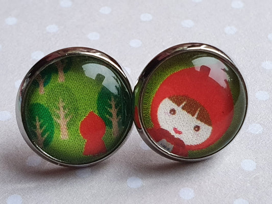 Kiki Ohrstecker Rotkäppchen im Wald - FROLLEIN KÄTHE Shop
