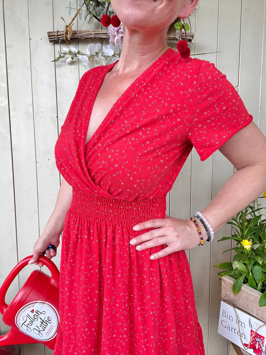 Kleid Blumenkuß Rot - FROLLEIN KÄTHE Shop