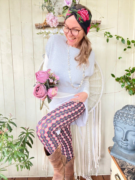 Leggings Flowerbound Blau - FROLLEIN KÄTHE Shop