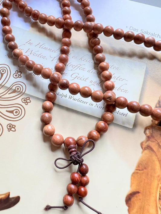 Mala Meditationkette Gleichmut Braun - Padauk - afrikanisches Korallenholz - FROLLEIN KÄTHE Shop