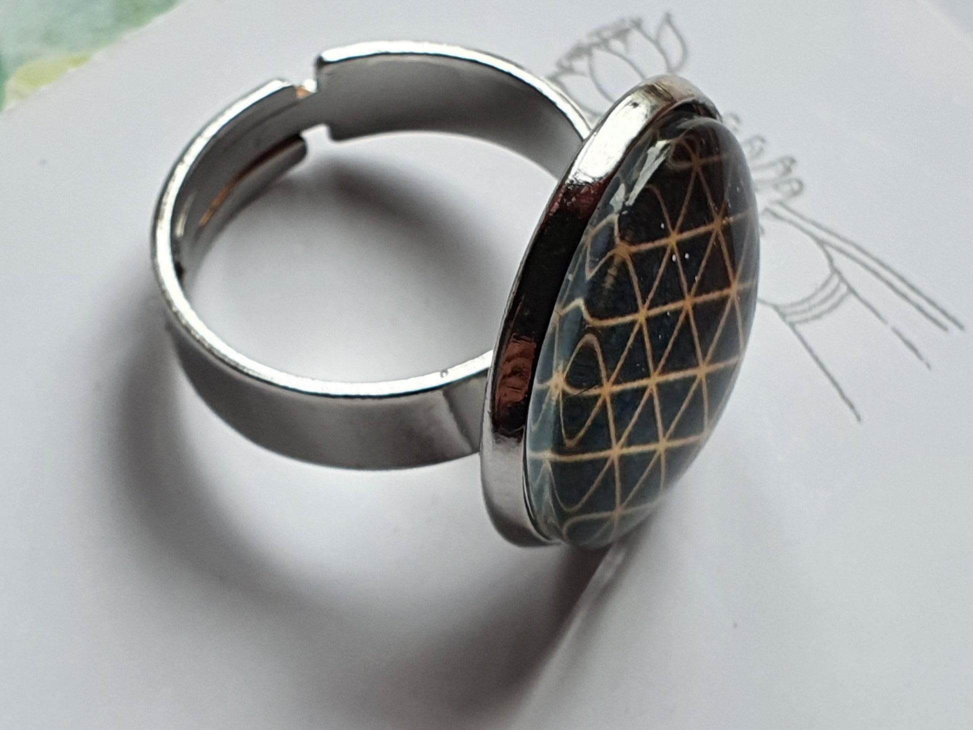 Ring Blume des Lebens Kiki Ohrschmuck, Grössenverstellbar - FROLLEIN KÄTHE Shop