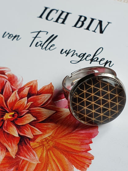Ring Blume des Lebens Kiki Ohrschmuck, Grössenverstellbar - FROLLEIN KÄTHE Shop