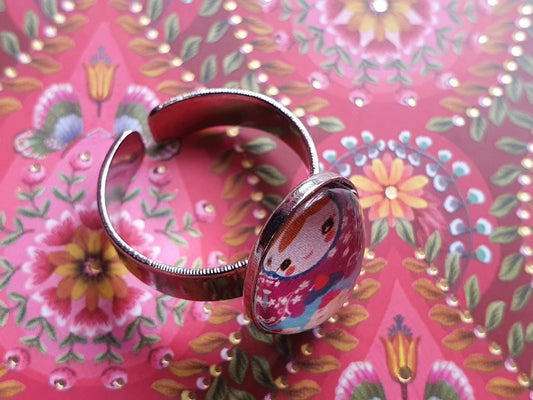 Ring Oval Matroschka Kiki Ohrschmuck, Grössenverstellbar - FROLLEIN KÄTHE Shop