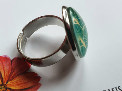 Ring Romantik Grün Kiki Ohrschmuck, Grössenverstellbar - FROLLEIN KÄTHE Shop