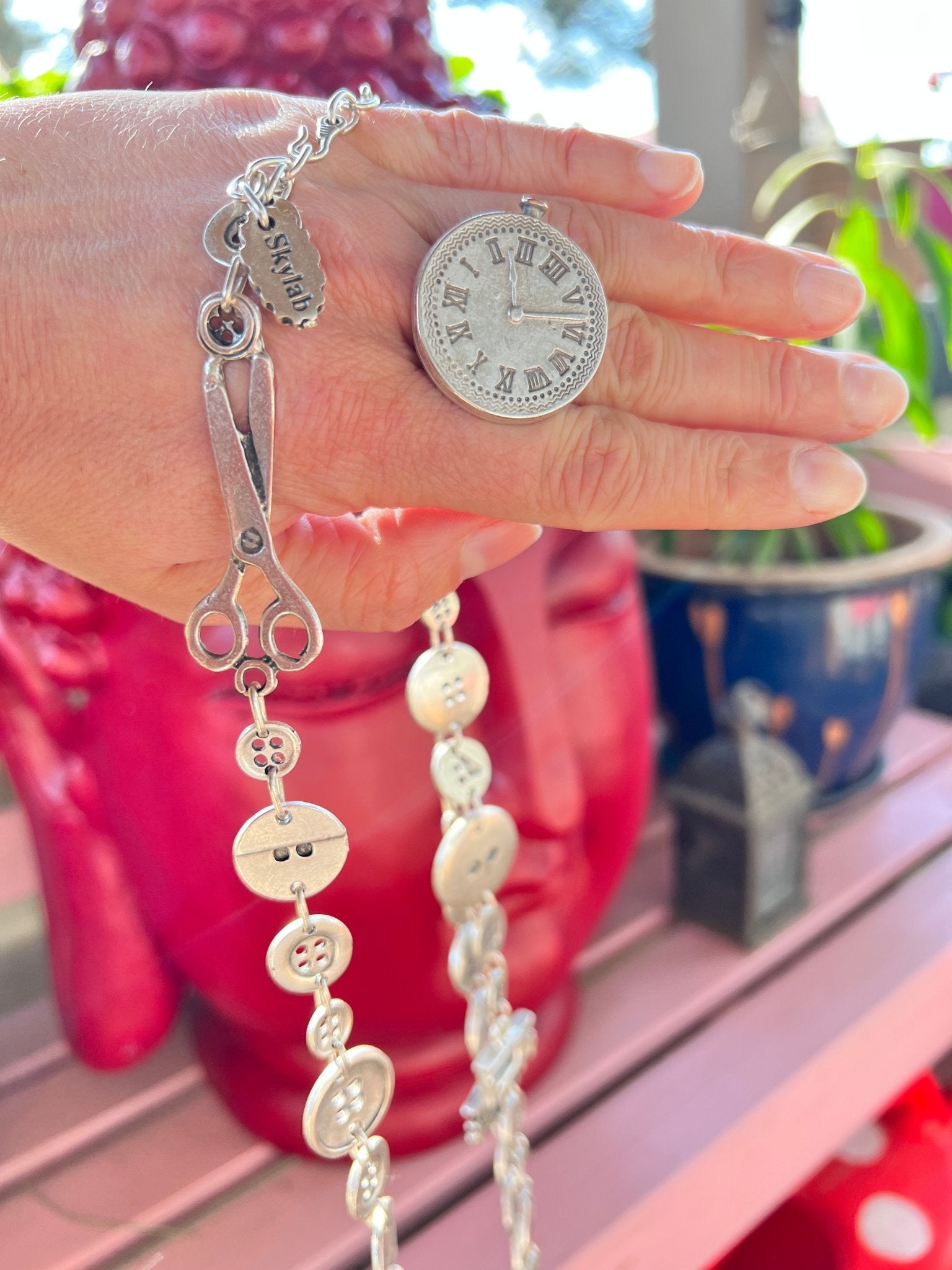 Ring Tik Tak Silberfarben aus Zamak - FROLLEIN KÄTHE Shop