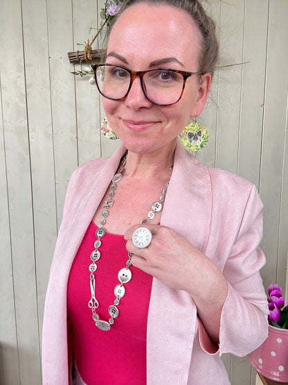 Ring Tik Tak Silberfarben aus Zamak - FROLLEIN KÄTHE Shop