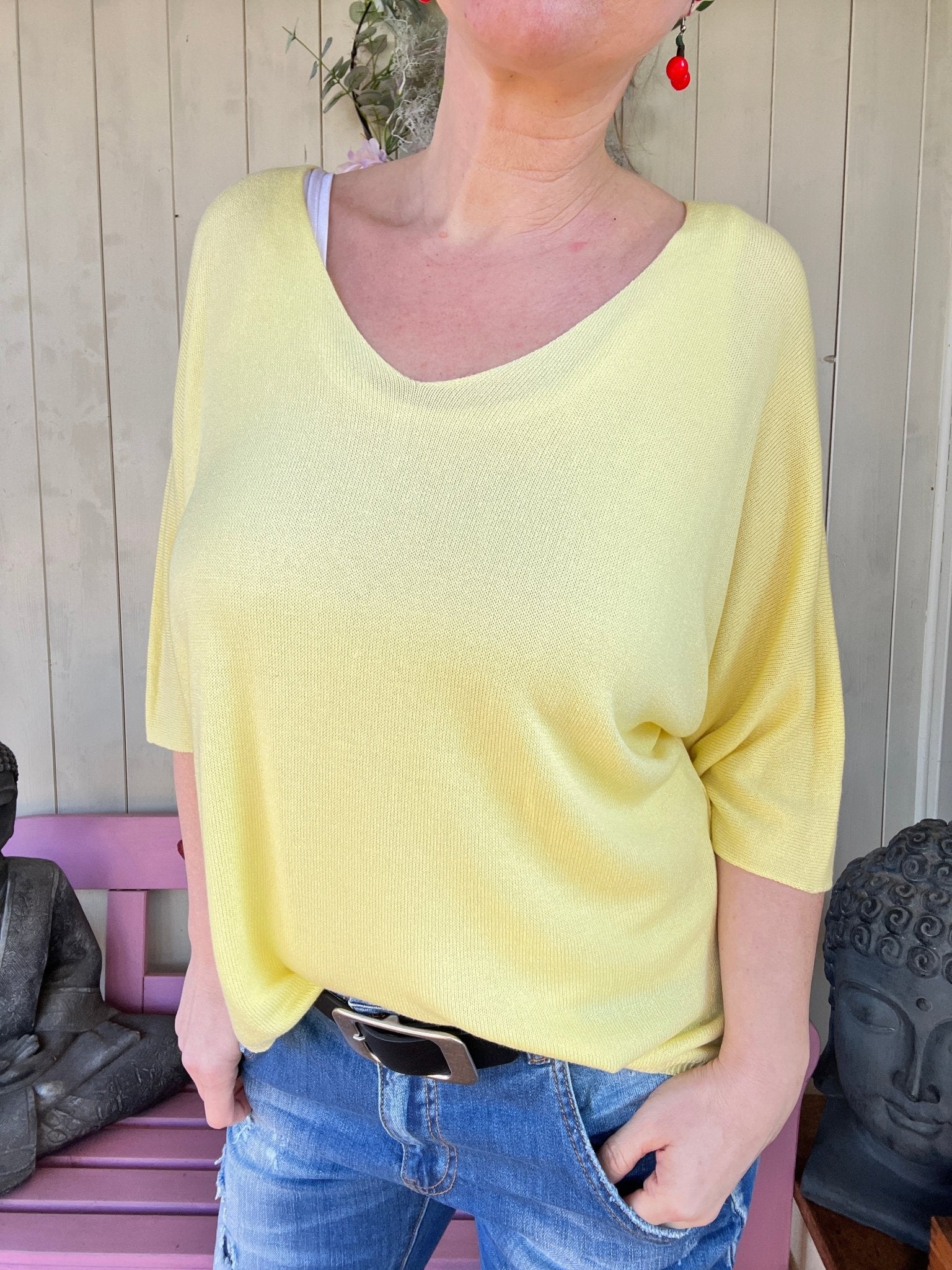 Shirt Leicht Verstrickt Gelb - FROLLEIN KÄTHE Shop