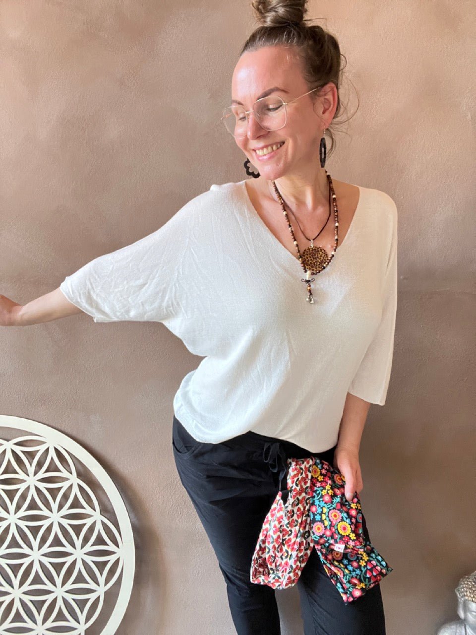 Shirt Leicht Verstrickt Wollweiß - FROLLEIN KÄTHE Shop