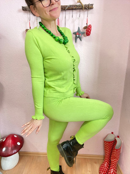 Strick Leggings Strickschick Kiwi Grün - FROLLEIN KÄTHE Shop